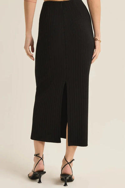 Black Louisa Rib Skirt