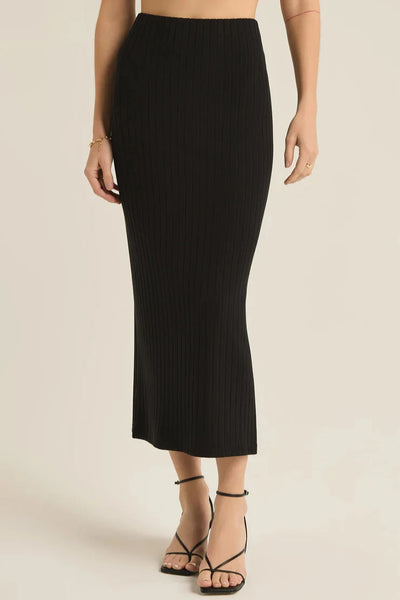 Black Louisa Rib Skirt