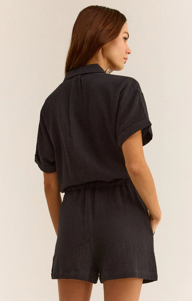 Black Lookout Gauze Romper