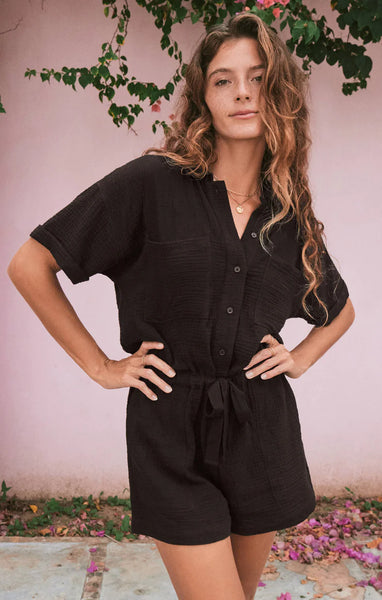 Black Lookout Gauze Romper