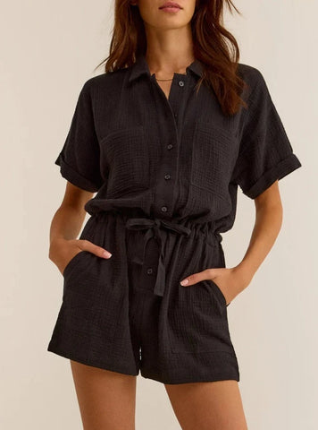 Black Lookout Gauze Romper