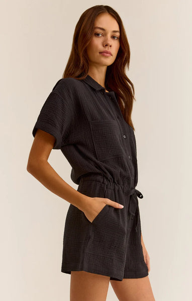 Black Lookout Gauze Romper