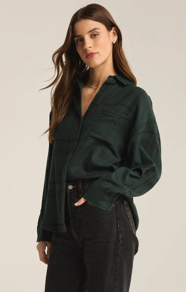 Cyprus Green River Plaid Button Up