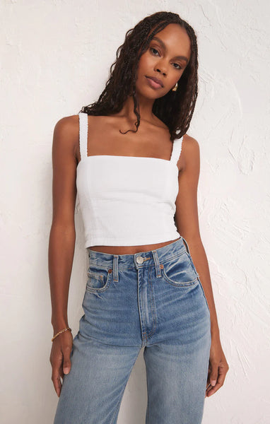 White Cambria Gauze Top