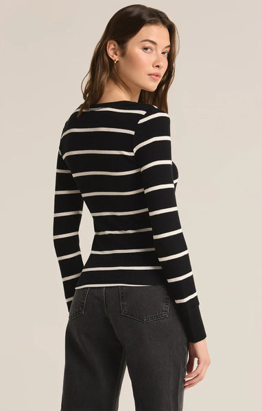 Black Scarlett Rib Henley