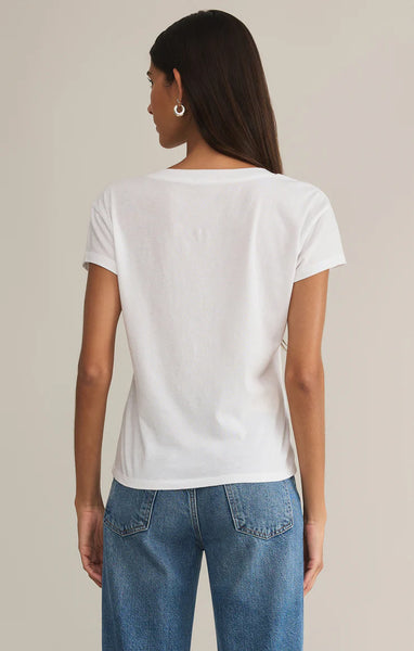 White Girlfriend V Neck Tee