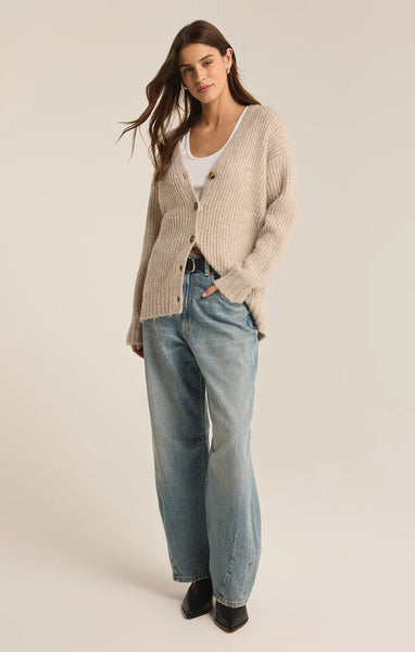 Light Oatmeal Heather Josie Cozy Cardigan