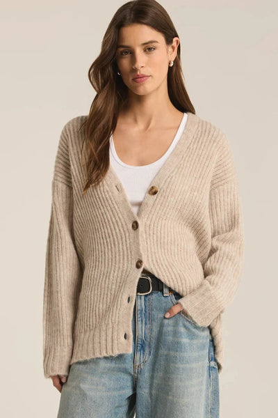 Light Oatmeal Heather Josie Cozy Cardigan