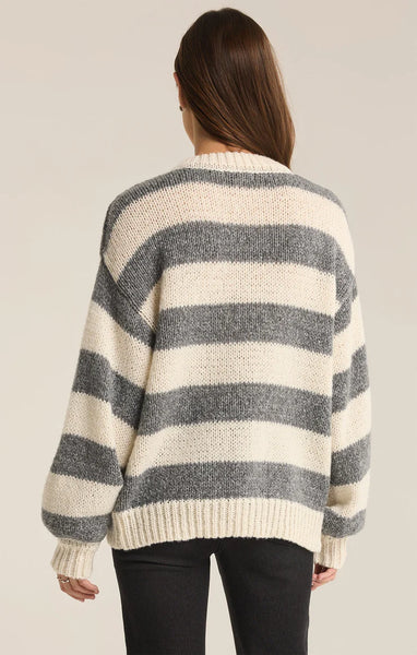 Classic Heather Grey Anders Stripe Sweater