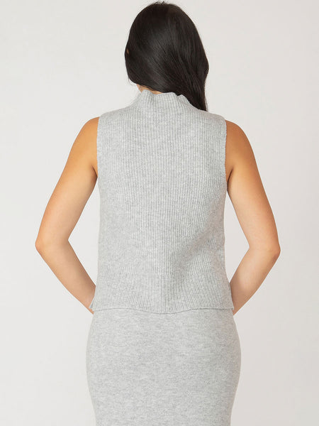 Light Grey Melange Turtleneck Tank