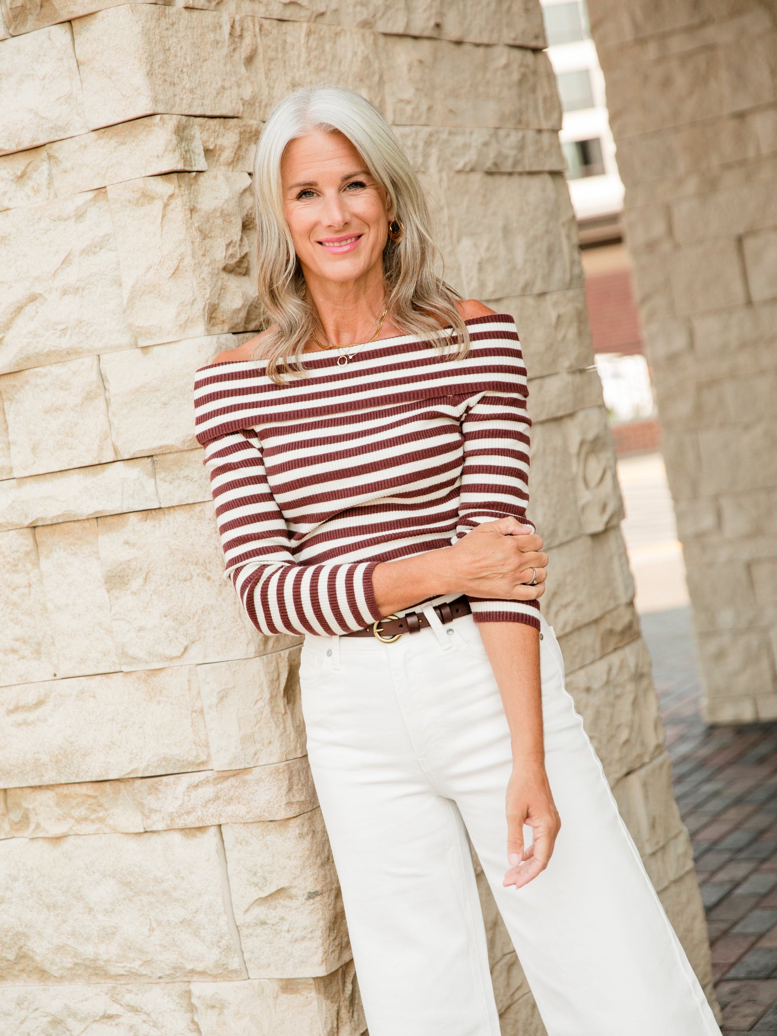 Chocolate & Cream Guest Stripe Top