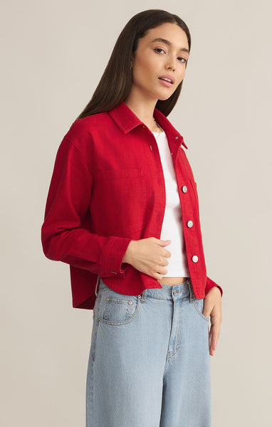 Cherry  All Day Cropped Denim  Jacket