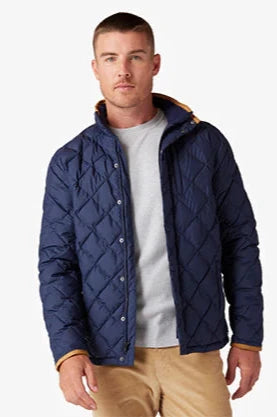 Navy Solid Belmont Quilted Jacket