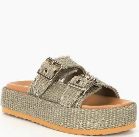 Karrigan Olive Raffia Sandal