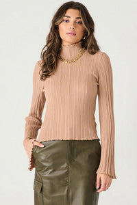 Camel Beige Flare Sleeve Top