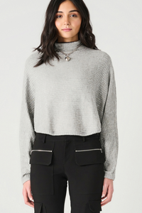 Light Heather Grey Mock Neck Top