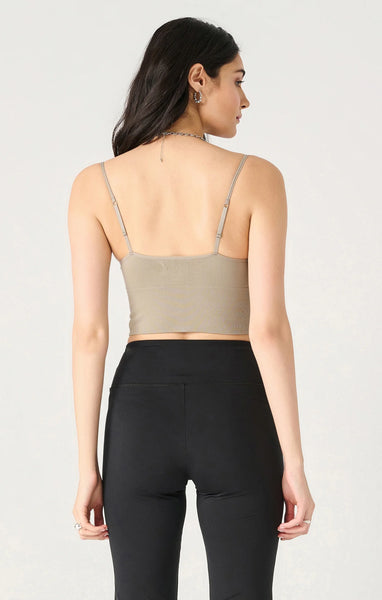 Taupe Cropped V Neck Cami