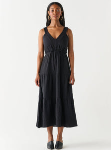 Black Vickie Maxi Dress: (PLUS: X-3X)