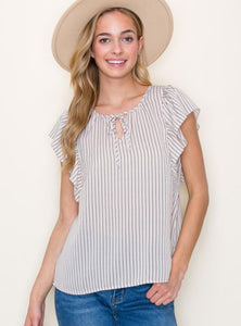 Taupe Kelli Stripe Top