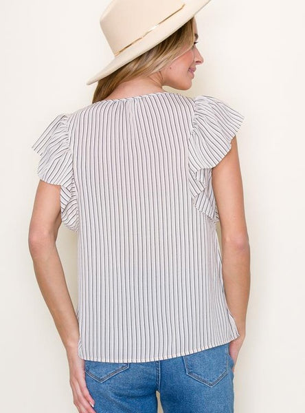 Taupe Kelli Stripe Top