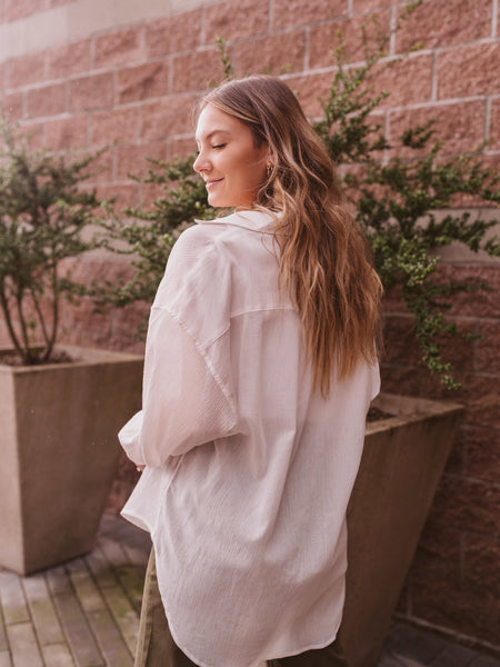 White Lalo Button Up Top